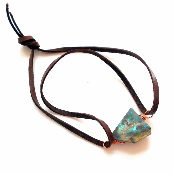 Chrysokoll Leder Wickelarmband Earthegy #1509 Chrysokoll Leder Wickelarmband Earthegy #1509 von earthegy