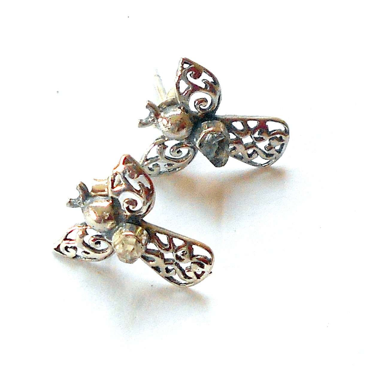 Herkimer Diamant Sterling Silber Engel Ohrringe Erdig #3089 von earthegy