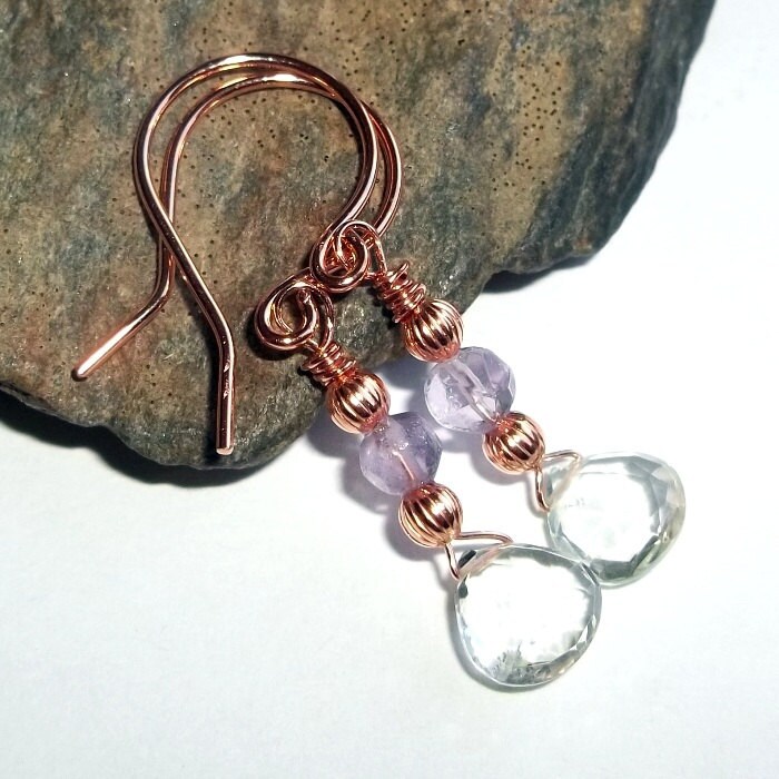 Kupfer Ohrringe Lila Und Grün Amethyst Edelstein Facettierten Baumeln Tropfen Ohrwurm #7 Kupfer Ohrringe Lila Und Grün Amethyst Edelstein Facettierten Baumeln Tropfen Ohrwurm #7 von earthegy