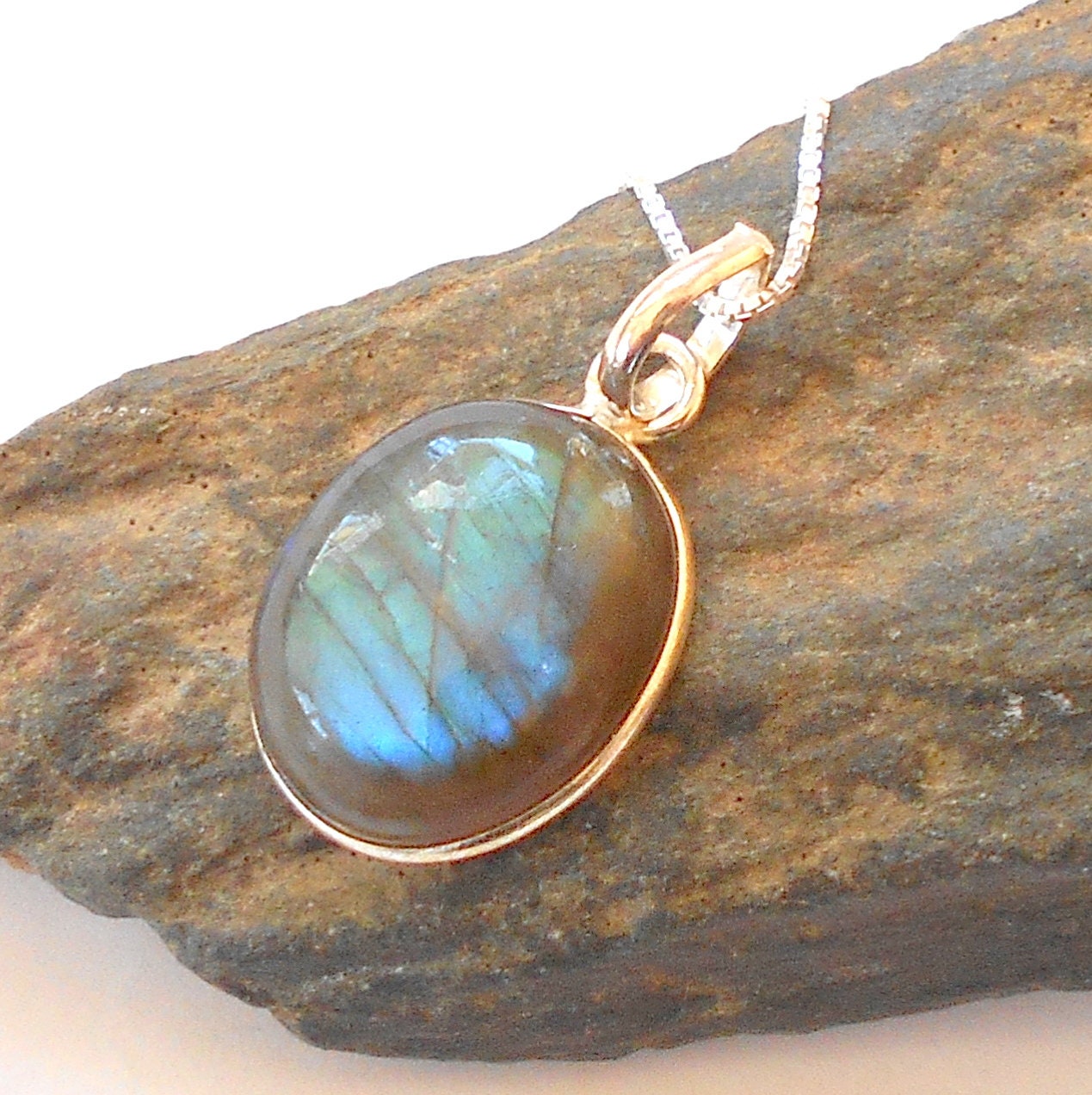 Labradorit Sterlingsilberhalskette Earthegy #2846 von earthegy