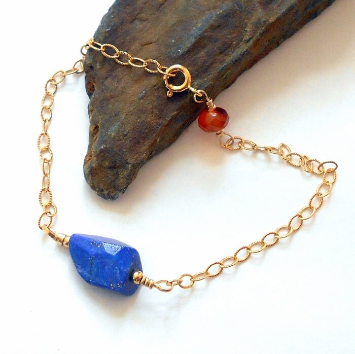 Lapis Und Karneol Gold Armband Verstellbar Earthegy #154 Lapis Und Karneol Gold Armband Verstellbar Earthegy #154 von earthegy