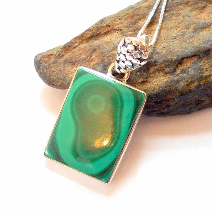 Malachit Silber Halskette Earthegy #683 von earthegy