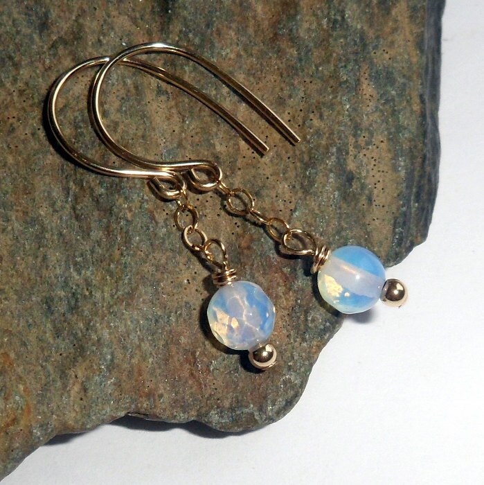 Opalit Ohrringe Gold Füllen Baumeln Drop Ohrthegie #630 von earthegy