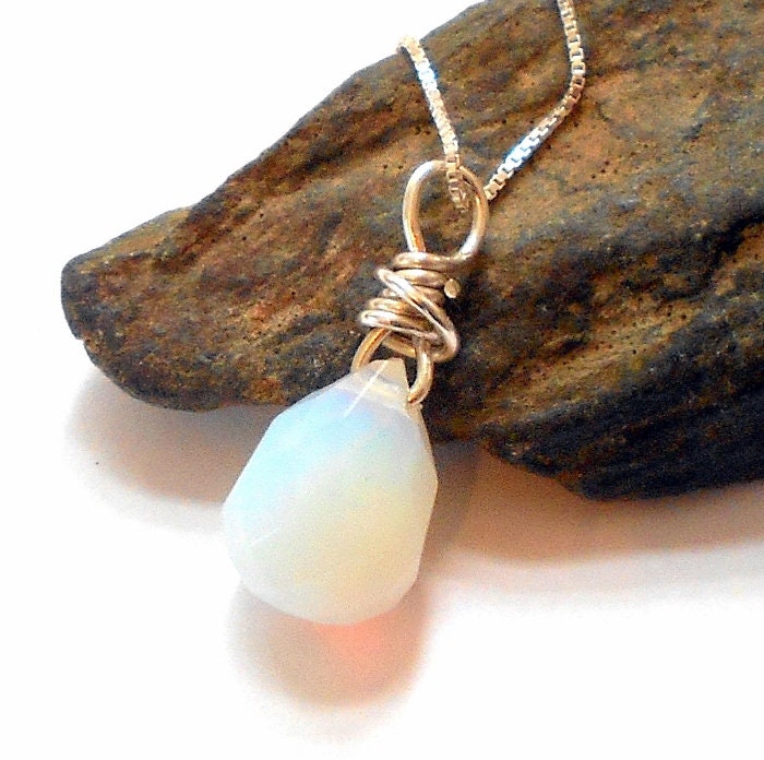 Opalith Sterling Silber Halskette Erdfarben #1964 von earthegy