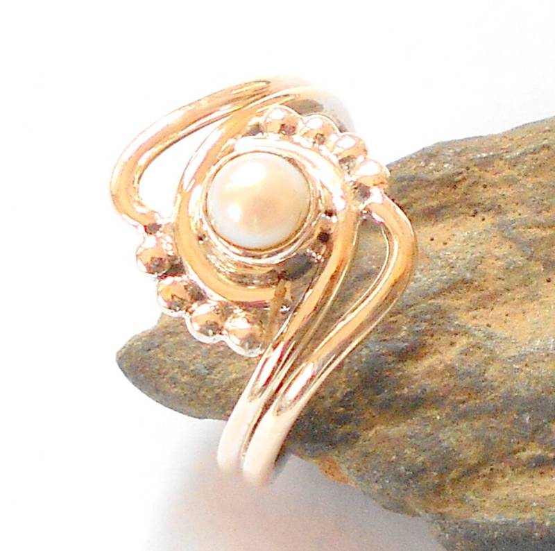 Perle Sterling Silber Ring Größe 7 Ohrthegie #130 Perle Sterling Silber Ring Größe 7 Ohrthegie #130 von earthegy