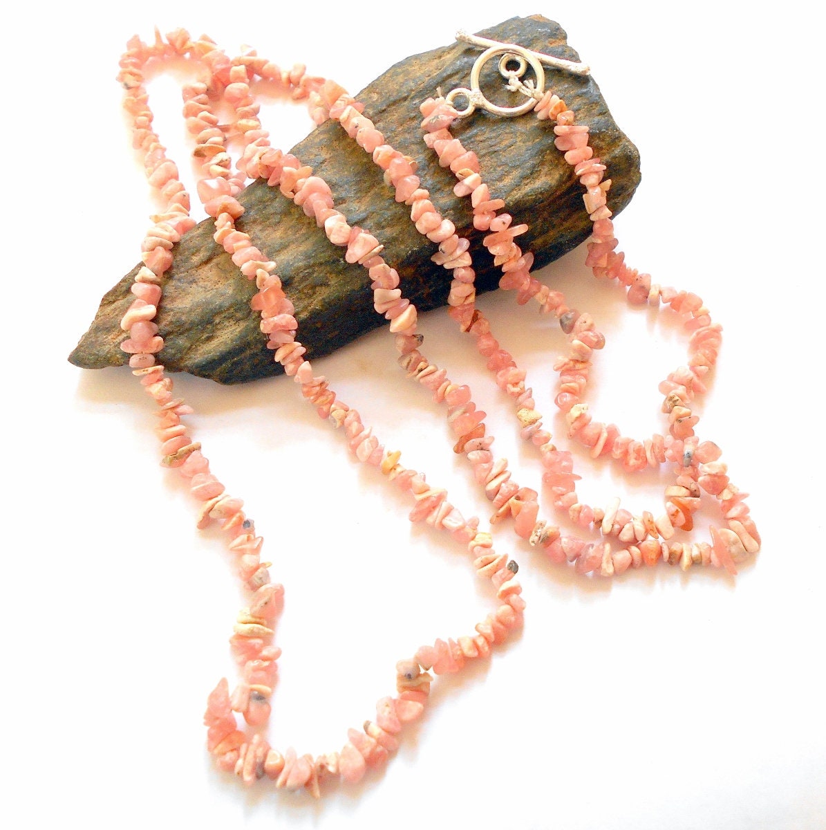 Rhodochrosite Long Chip Halskette Earthegy #2413 von earthegy