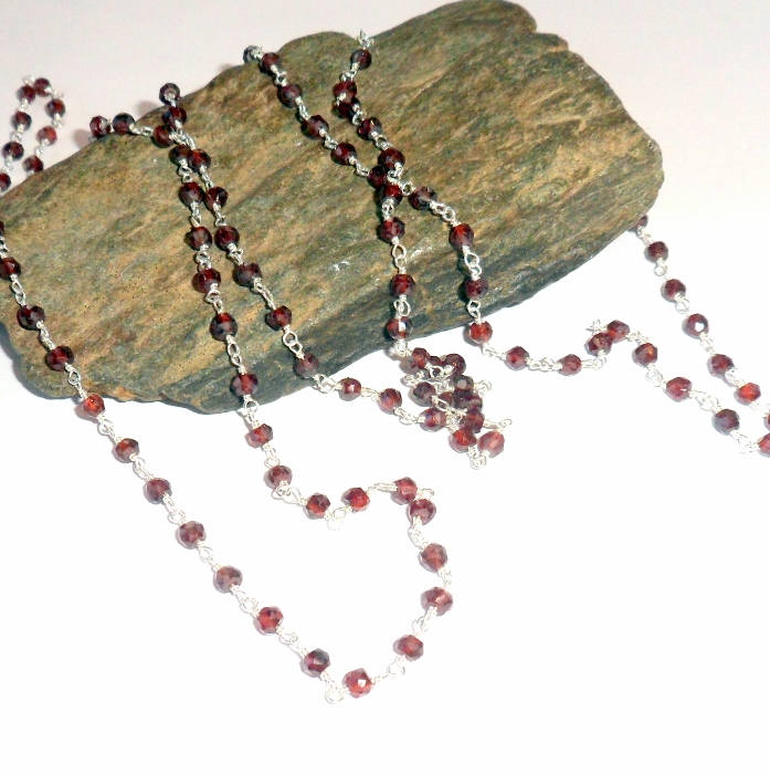 Rote Granat Rosenkranz Drei Weg Halskette Januar Birthstone Earthegy #2294 von earthegy