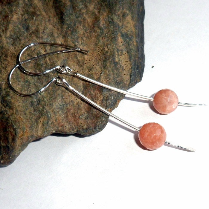 Sonnenstein Sterling Silber Paddel Ohrringe Ohrwurm #1771 von earthegy