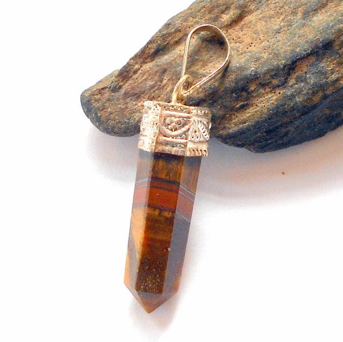 Tiger Eye Punkt Anhänger Earthegy #1452 von earthegy