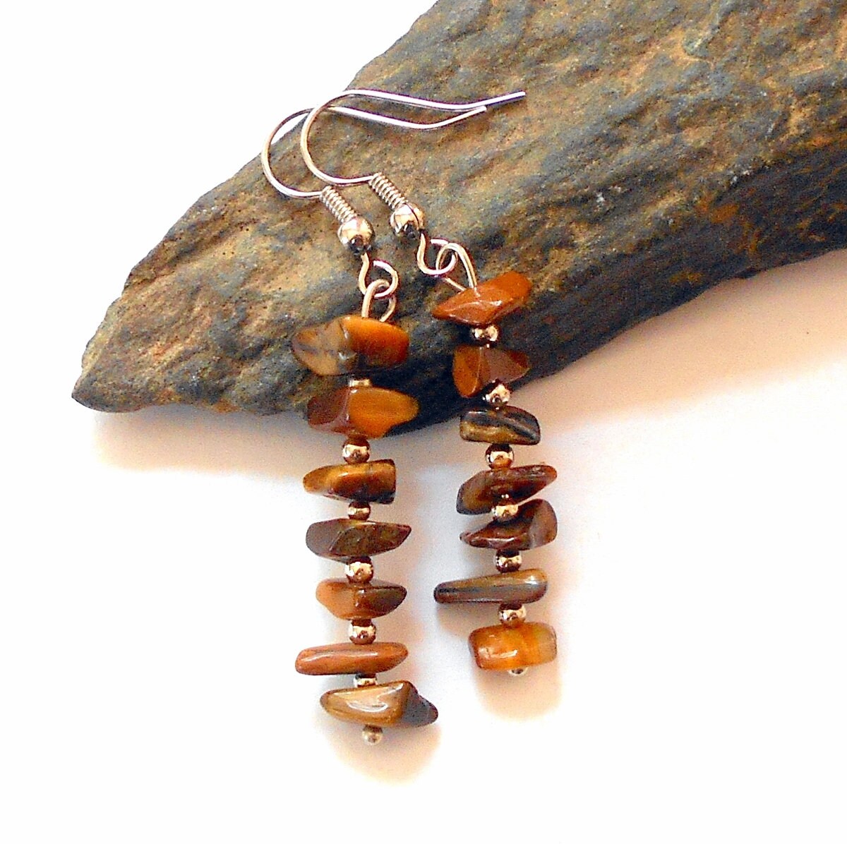 Tigers Eye Chip Earrings Earthegy #2833 von earthegy