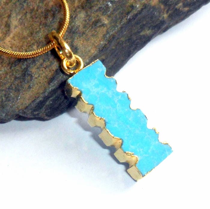 Türkis Gold Bar Halskette Erdgemacht #2446 Türkis Gold Bar Halskette Erdgemacht #2446 von earthegy