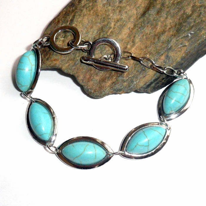 Türkis Howlith Armband Verstellbar Erdige #2319 von earthegy