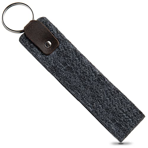 easy and green Schlüsselanhänger Filz Upcycling rPET - Made in Germany - Schlüsselanhänger Leder - Schlüsselanhänger Weihnachten Geschenk nachhaltig (Blank) von easy and green