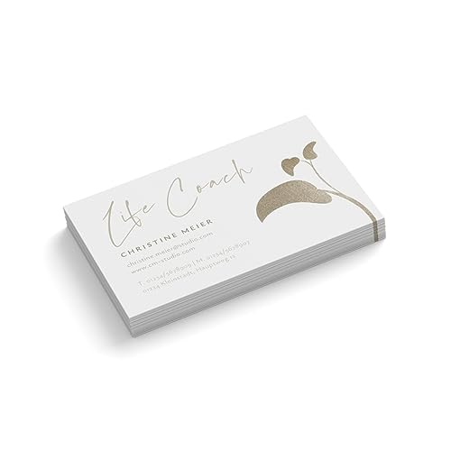 easyprint Personalisierte Visitenkarten | Life Coach | 1-seitig | Querformat | Menge + Farbe Auswahl | gestalten | Trainer | Dozent | Ausbilder | Mindset Coach (Weiß, 100 Stück) von easyprint