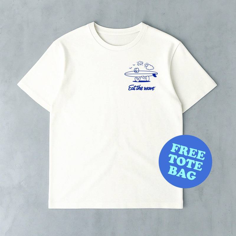 "Retro Surf Grafik T-Shirt "Lost in The Sauce" T-Shirt Aus Bio-Baumwolle." von eatthewave