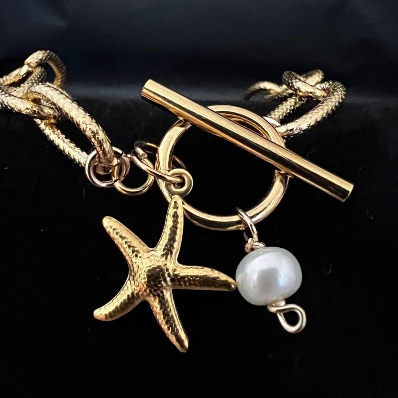 Ebbe Und Flut Armband Seestern Palma - Boho Edelstahl Perle Ebbe Und Flut Armband Seestern Palma - Boho Edelstahl Perle von ebbeundflut