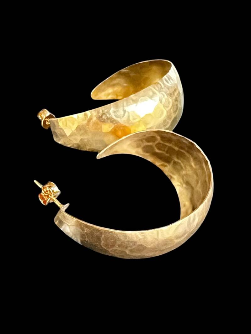 Ebbe Und Flut Creolen Ostsee 22 K Matt Vergoldet - Gold Gross von ebbeundflut