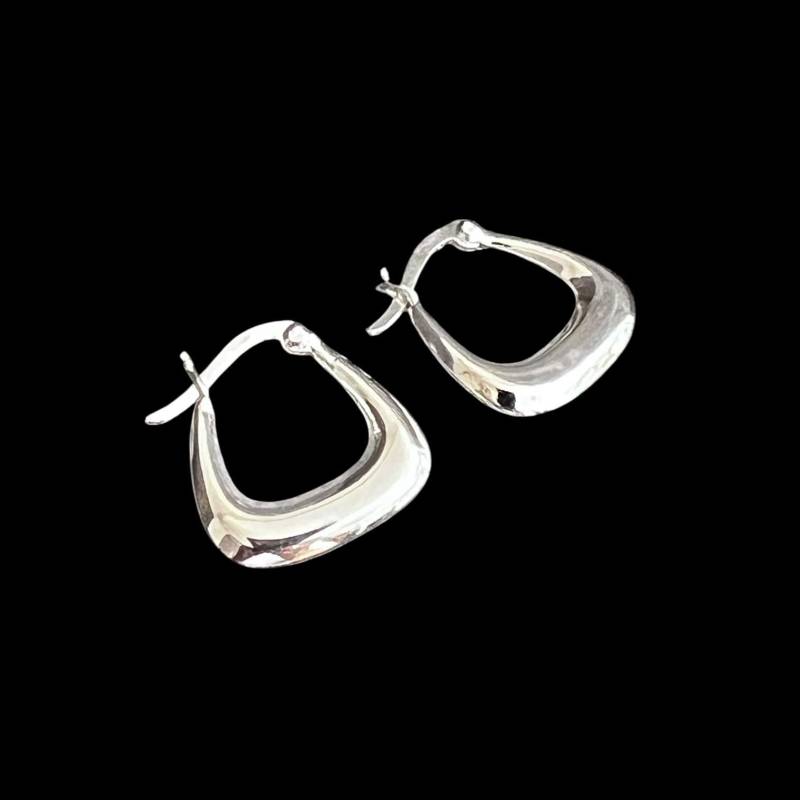 Ebbe Und Flut Creolen Silber Eckig Travemünde - Statement Ohrringe 3 X 19 20 Mm von ebbeundflut