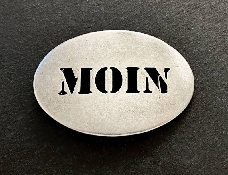 Ebbe Und Flut Gürtelschliesse Moin - Maritime Gürtelschnalle Für Wechselgürtel Mit 4 cm Breite von ebbeundflut