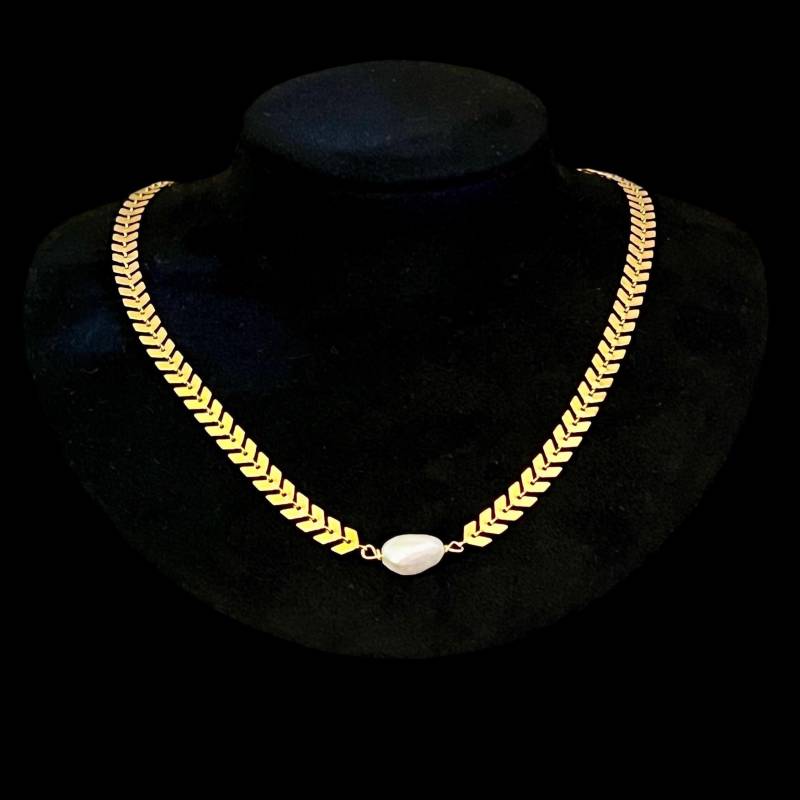 Ebbe Und Flut Halskette Mit Süsswasserperle Palma - Boho Collier Edelstahl Perle Ebbe Und Flut Halskette Mit Süsswasserperle Palma - Boho Collier Edelstahl Perle von ebbeundflut
