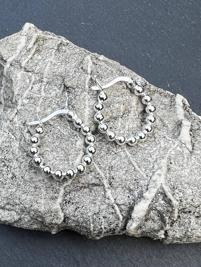 Ebbe Und Flut Kreolen Silber - Silberperlen 18mm von ebbeundflut