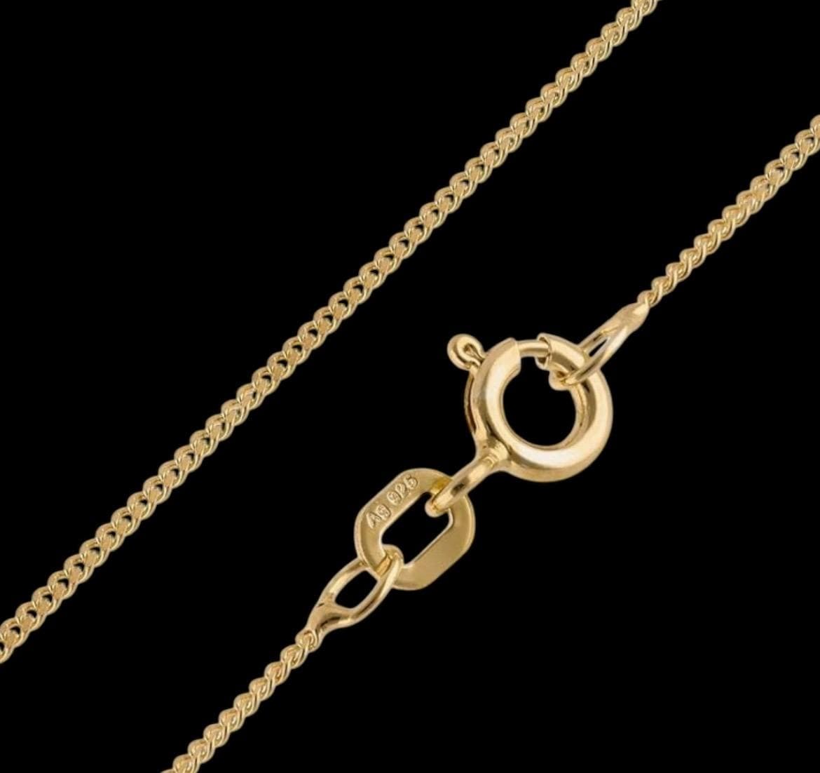 Ebbe Und Flut Lange Halskette 50 cm - Feine Panzerkette Aus 925 Sterlingsilber 18K Vergoldet, Ebbe Flut® von ebbeundflut