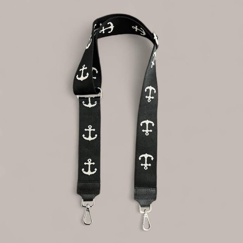 Ebbe Und Flut Taschengurt Anker Schwarz Cremeweiss - Gurt 50mm Schultergurt Creme Von Ebbe Flut® von ebbeundflut
