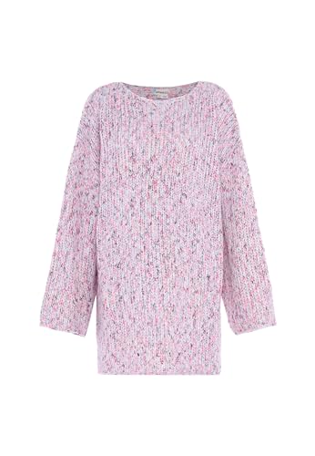 ebeeza Damen Langer Pullover mit Farbverlauf aus Strick pink grau Mehrfarbig Größe M/L von ebeeza