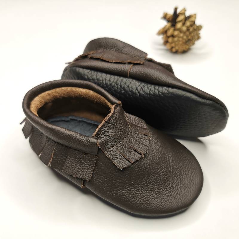 Ausverkauf Krabbelschuhe Lederpuschen Lederschuhe 16/17/18 Sandalen Dunkel Braun 0 6 Ebooba 418-1 von ebooba