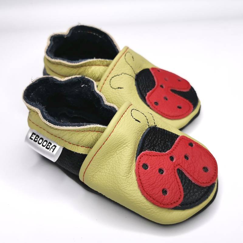 Krabbelschuhe 16/17/18 Marienkäfer Rot Olive 0 6 M Ebooba lb-8-O-M-1 von ebooba