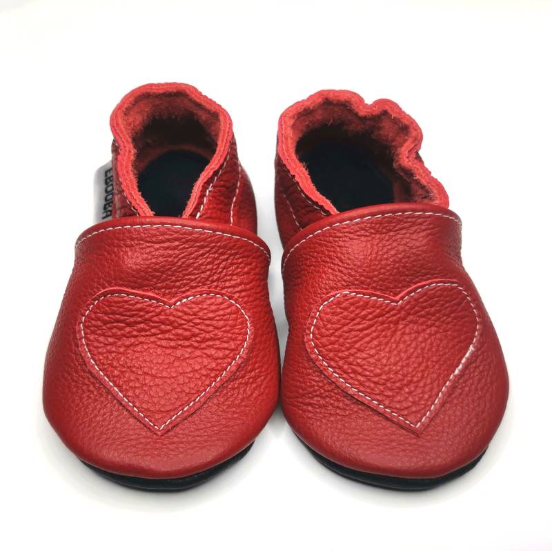 Krabbelschuhe 19/20 Herz Auf Rot 6-12 Monate Ebooba von ebooba
