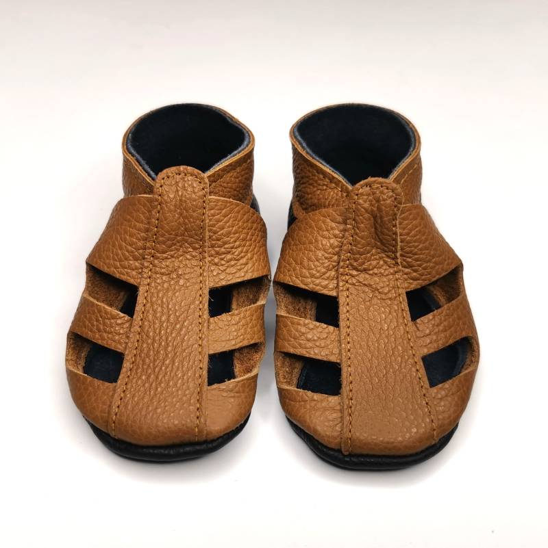 Krabbelschuhe 23/24, Lederpuschen, Lederschuhe Sandalen Braun 18-24 Monate, Ebooba Sn-64-Br-M-4 von ebooba