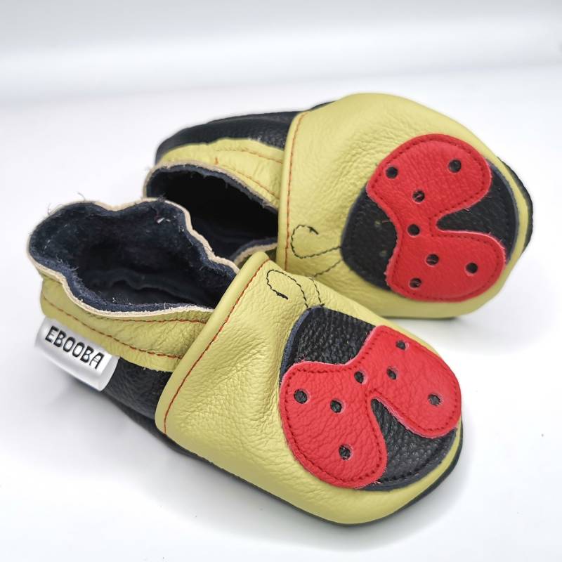 Krabbelschuhe 23/24 Marienkäfer Rot Olive 18 24 M Ebooba lb-8-O-M-4 von ebooba