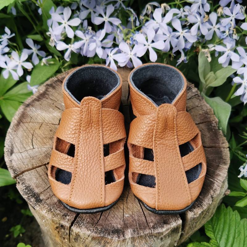 Krabbelschuhe 5-6 Jahre, Lederpuschen, Lederschuhe 30/31 Sandalen Braun 18-24M Ebooba Sn-40-Br-M-4 von ebooba