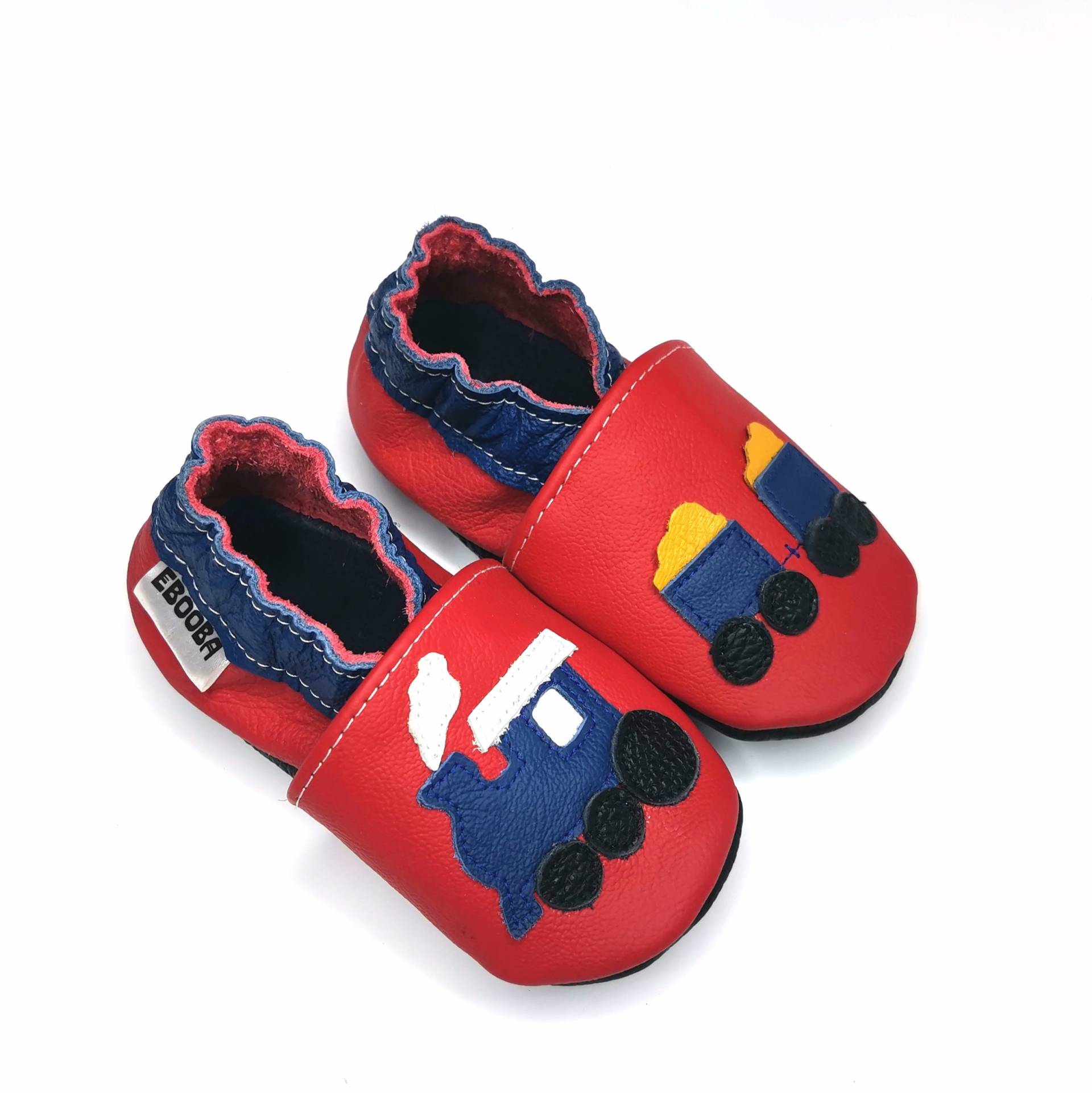 Krabbelschuhe Große 23/24, Zug Babyschuhe, Jungen Hausschuhe 18-24 Monate, Ebooba von ebooba