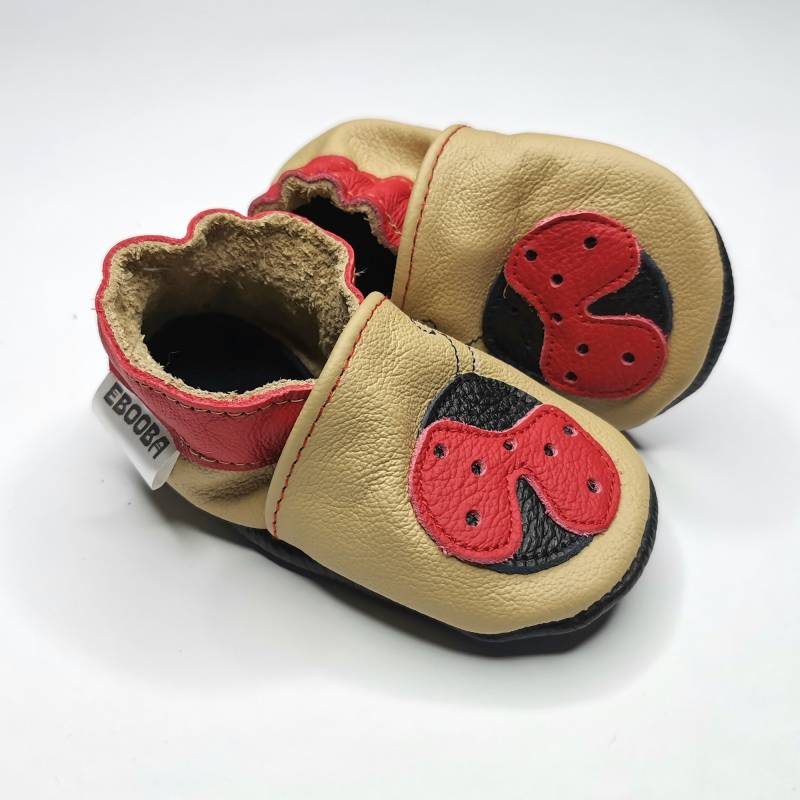 Krabbelschuhe Große 23/24 Marienkäfer Rot Beige 18-24M Ebooba lb-13-Be-M-4 von ebooba