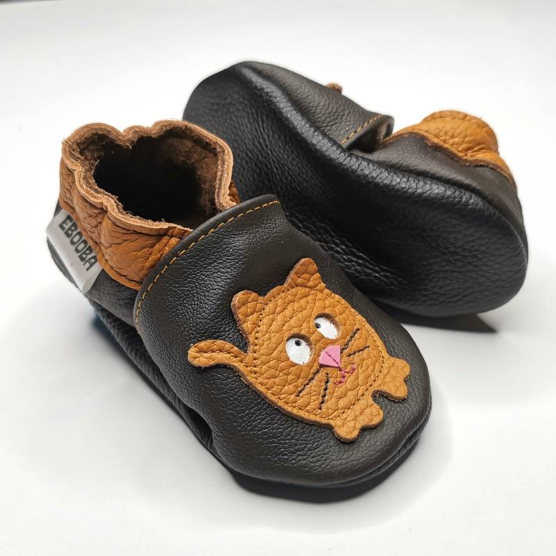 Krabbelschuhe Große Lederschuhe 16/17/18 Dunkelbraun, Ebooba Wh-7-Db-T von ebooba