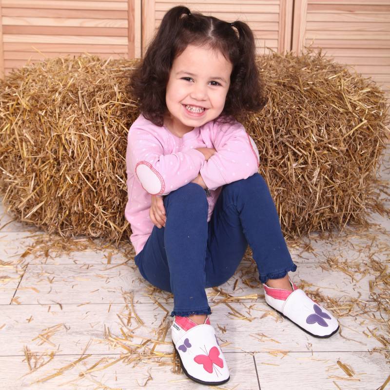 Krabbelschuhe Lederpuschen 25/26 Lederschuhe Schmetterlinge 2 3 Ebooba Bf-33-W-M-5 von ebooba