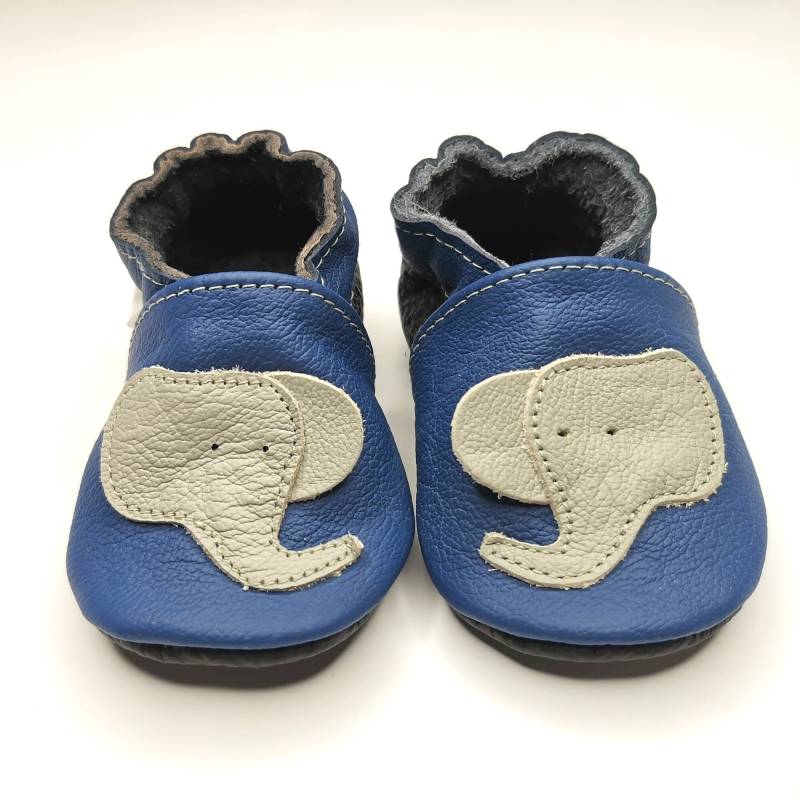 Krabbelschuhe Lederpuschen 26/27 Lederschuhe Elefant 3 4 Ebooba El-31-Bl-M-6 von ebooba