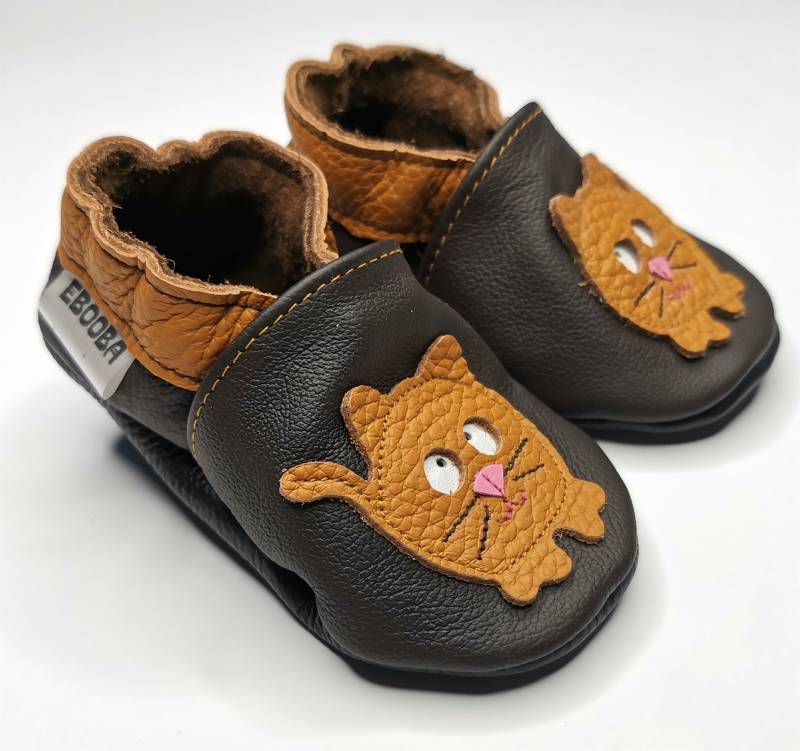 Krabbelschuhe Lederpuschen Lauflernschuhe Hausschuhe Pantoffel Puschen Baby Lederschuhe Tatzendruck 6 12 Monate 19/20 Große Ebooba von ebooba