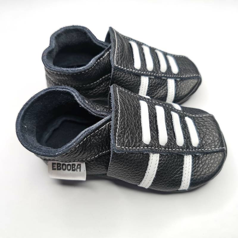 Krabbelschuhe Lederpuschen Lauflernschuhe Schwarz Laufschuhe Ebooba von ebooba