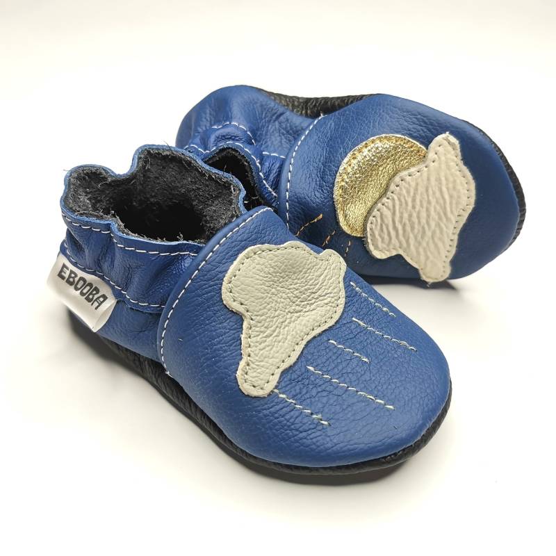 Krabbelschuhe Lederpuschen Lederschuhe 16/17/18 Blau Die Natur Golden Die Sonne Wolke Grau Weiß 0 6 Ebooba Nt-1-Bl-1 von ebooba