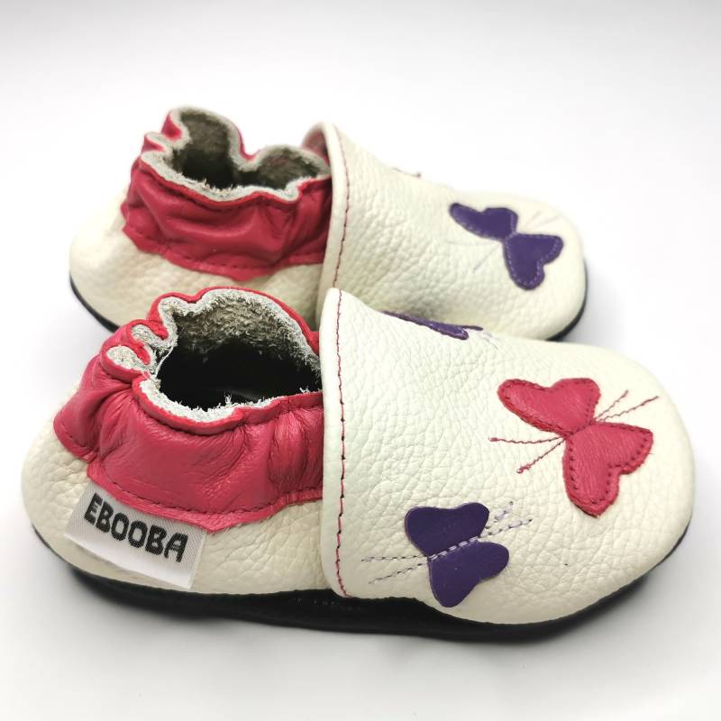 Krabbelschuhe Lederpuschen Lederschuhe 19/20 Schmetterlinge 6-12M Ebooba Bf-33-W-M-2 von ebooba