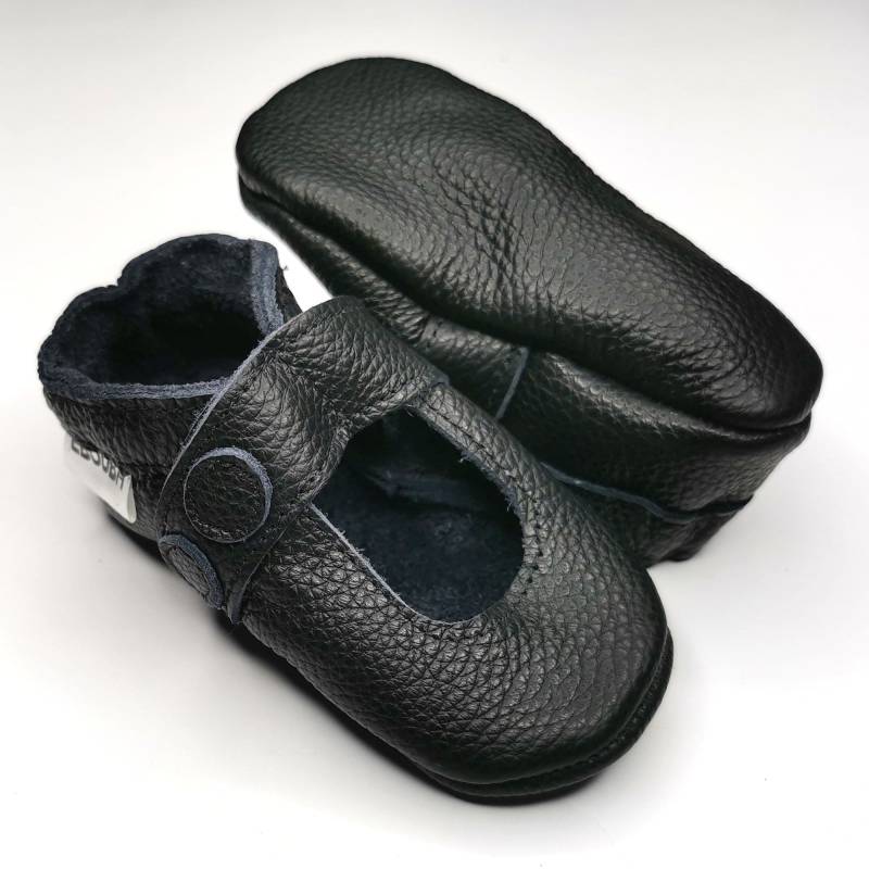 Krabbelschuhe Lederpuschen Lederschuhe 21/22 Sandalen Schwarz 12-18M Ebooba Sn-11-B-M-3 von ebooba