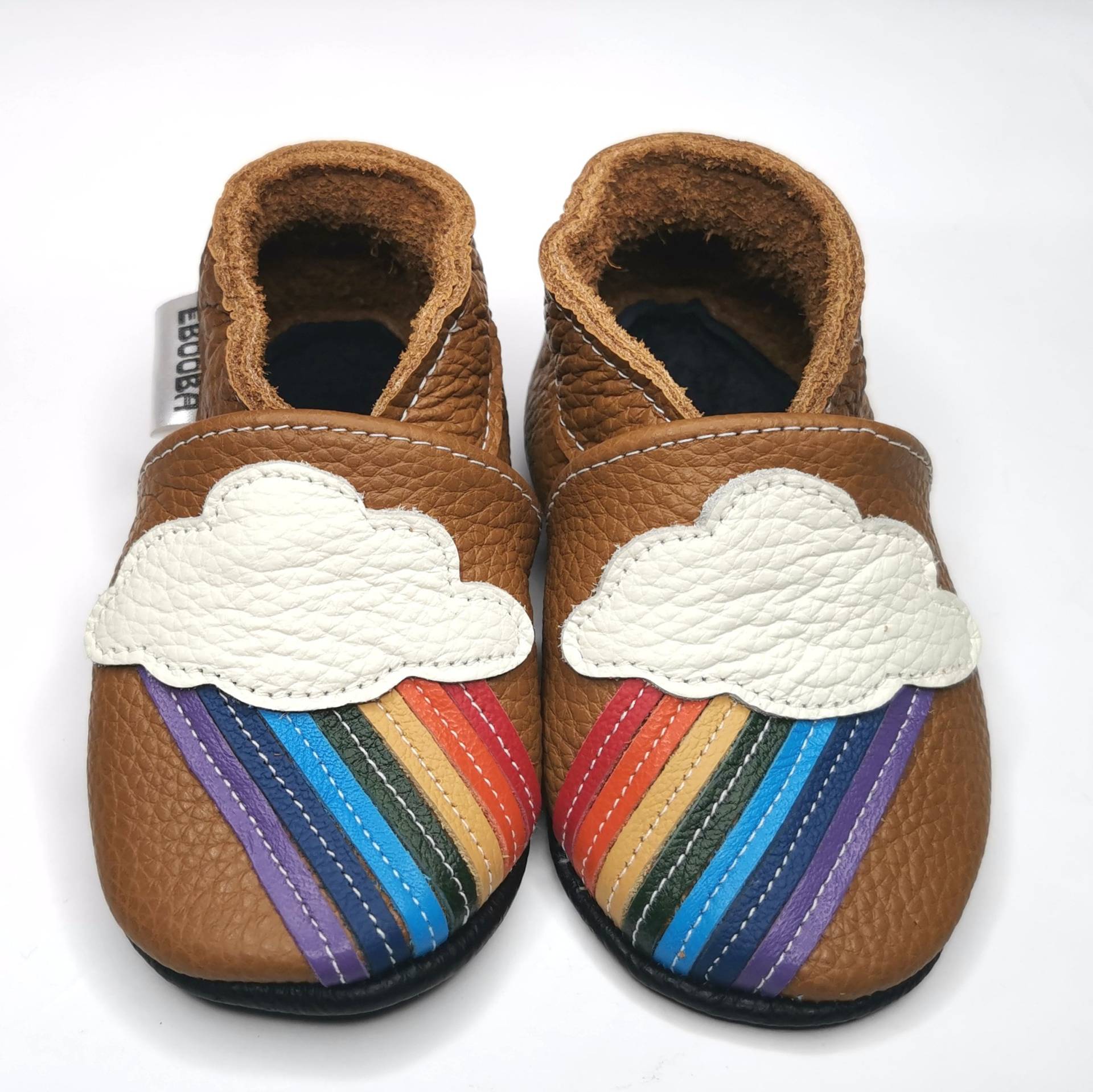 Regenbogen, Krabbelschuhe Große 21/22, 12-18 Monate Lauflernschuhe Braun, Krabbelschühchen, Lauflernschuhe, Ebooba von ebooba