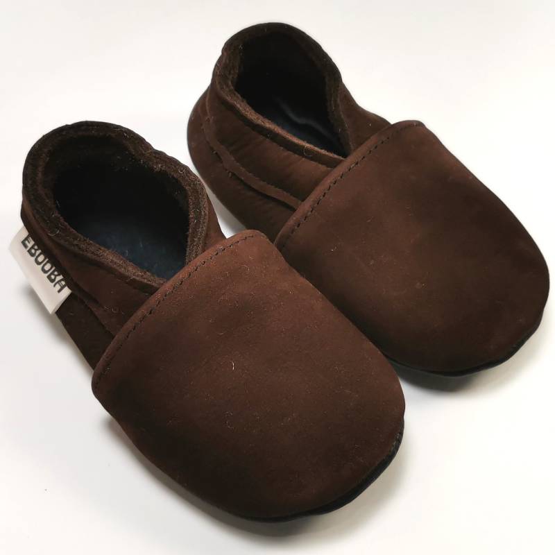Wildleder Krabbelschuhe Wildlederschuhe Lederpuschen Lauflernschuhe Puschen Pantoffel 23/24 Dunkelbraun 18 24 Ebooba von ebooba