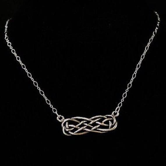 Endloser Knoten Der Liebe Sterling Silber Halskette An Kette von echoandwild