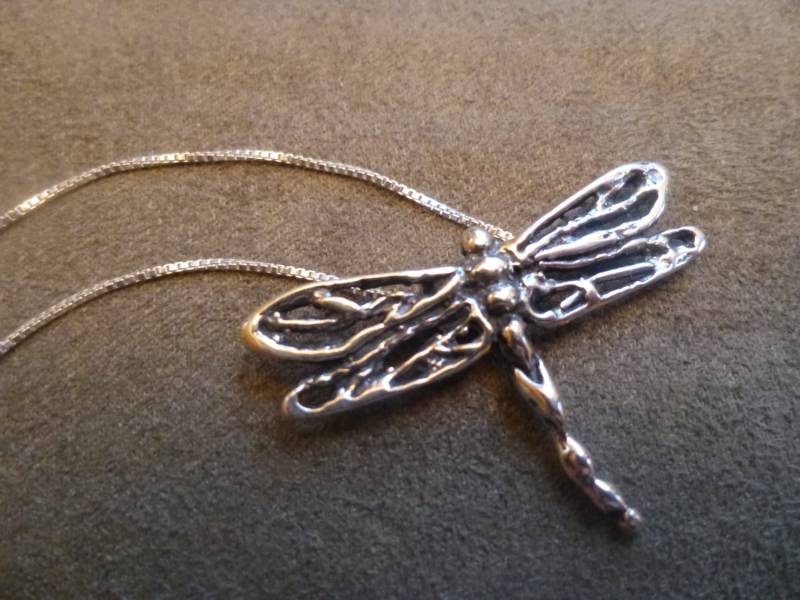 Libelle Sterling Silber Halskette Auf Kette von echoandwild