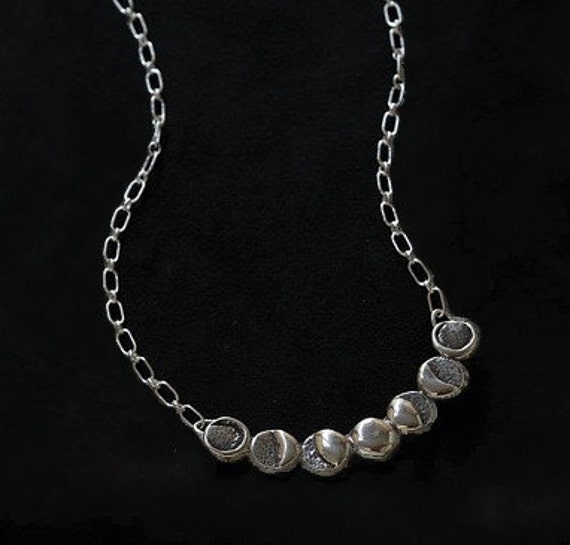 Mondphasen Sterling Silber Halskette von echoandwild