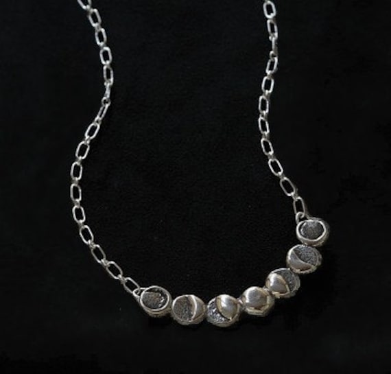 Mondphasen Sterling Silber Halskette von echoandwild
